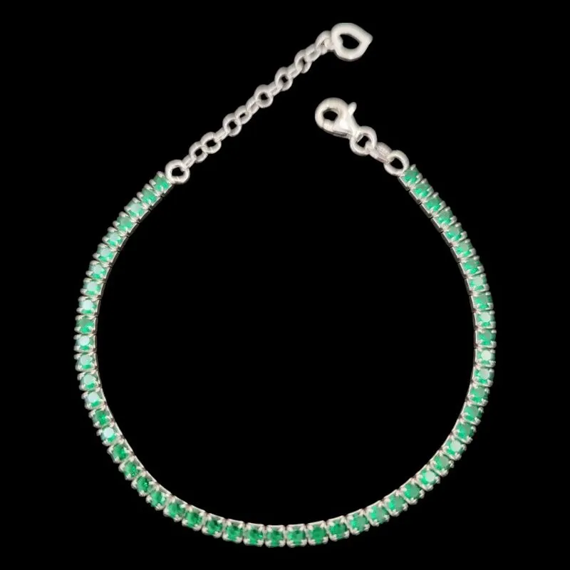PULSEIRA  RIVIERA MICROZIRCONIA VERDE 2 MM